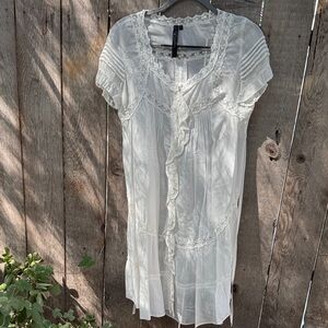 Elegant White Lace Mini Dress